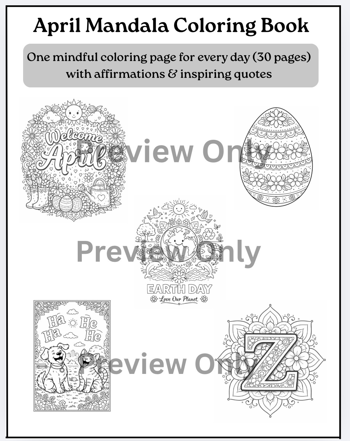 April Mandala Coloring Book For Adults - Image 2